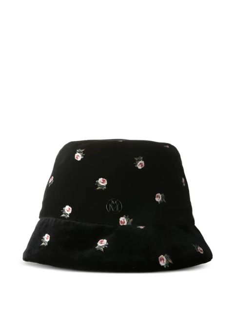 Maison Michel floral-embroidered bucket hat - Black - zdjęcie produktu nr 1