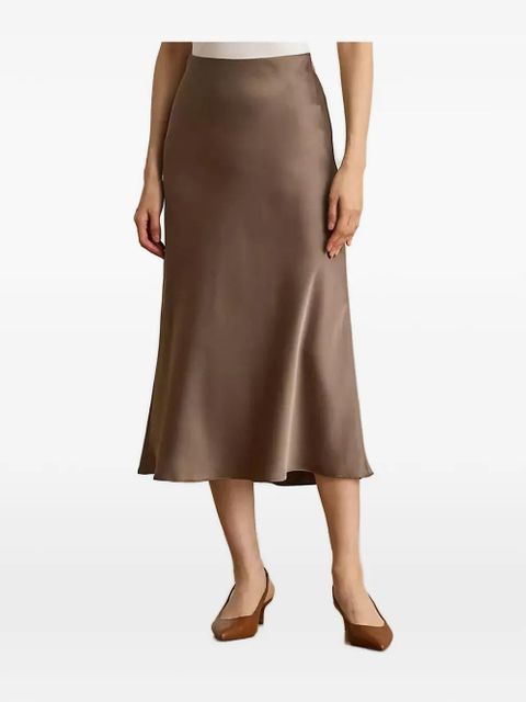 Lauren Ralph Lauren satin midi skirt - Brown