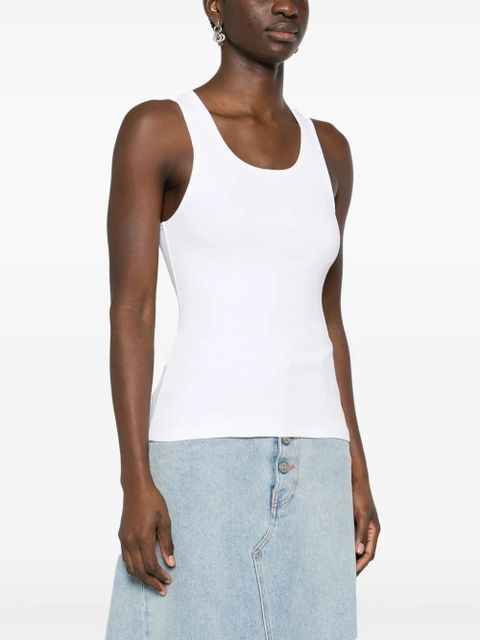 MM6 Maison Margiela numbers-motif ribbed tank top - White