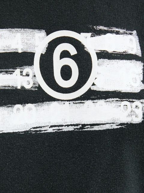 MM6 Maison Margiela bluza bawełniana damska kolor czarny z nadrukiem S62GU0139