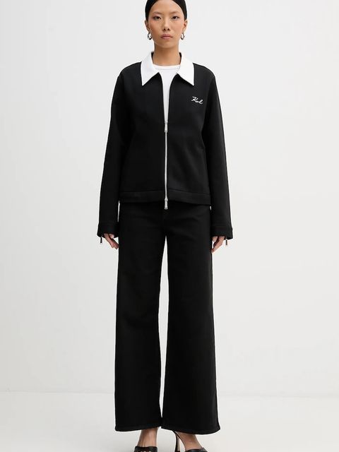 Karl Lagerfeld bluza damska kolor czarny z aplikacją B1W20007 - zdjęcie produktu nr 2