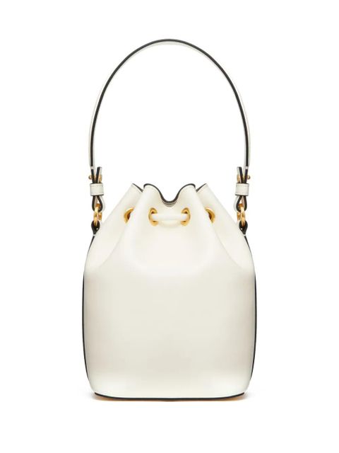 Valentino Garavani mini VLogo Signature leather bucket bag - White