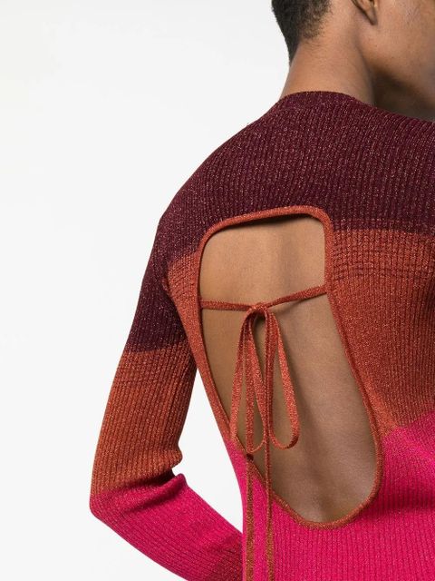 GCDS wide-stripe-pattern mini dress - Red