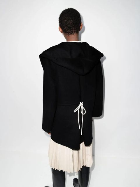 TOTEME hooded tie-waist shirt coat - Black