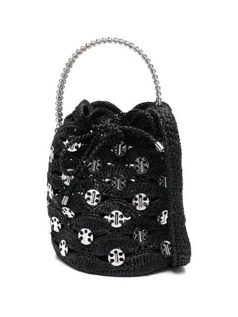 Rabanne raffia bucket bag - Black - zdjęcie produktu nr 1