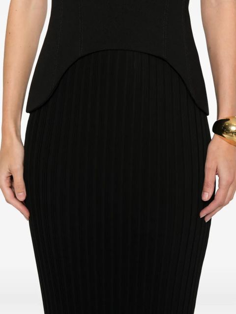 Solace London Kesi pleated maxi dress - Black