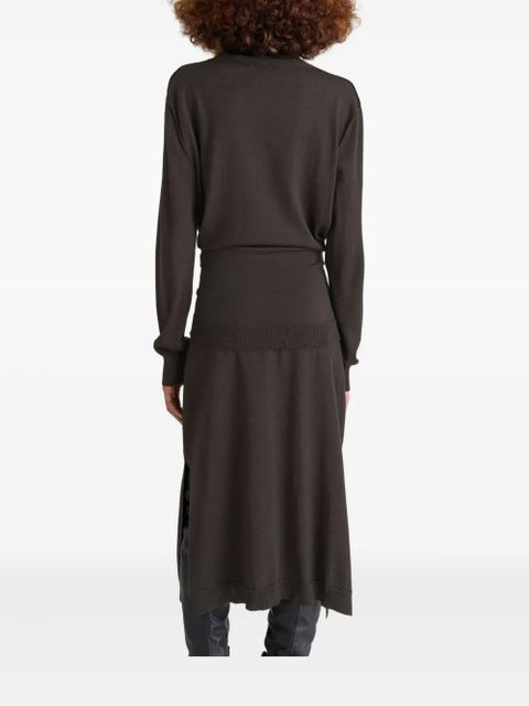 LEMAIRE tie-waist knitted dress - Brown