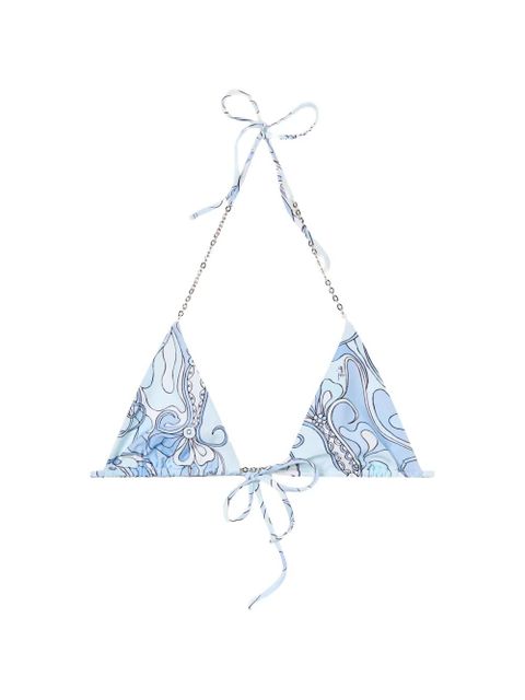 PUCCI Orchidee-print triangle bikini top - Blue - zdjęcie produktu nr 1