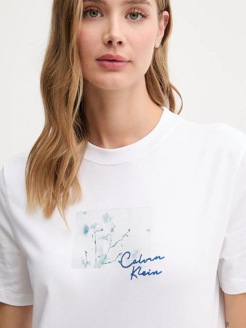 Calvin Klein Jeans t-shirt bawełniany damski kolor biały LV047C855G