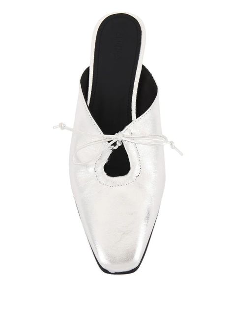 ALOHAS Amar tie-detail mules - Silver