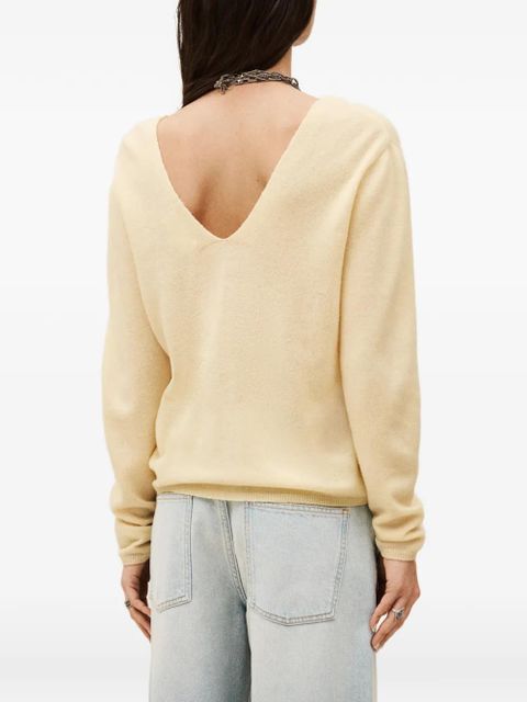 Ba&Sh Sollene V-neck knitted top - Yellow