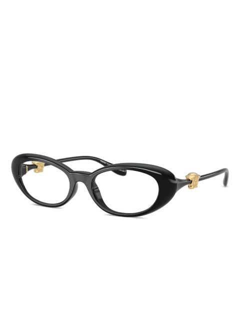 Versace Eyewear medusa-detail oval-frame glasses - Black - zdjęcie produktu nr 2