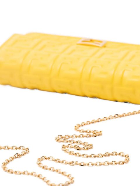 FENDI embossed chain shoulder bag - Yellow