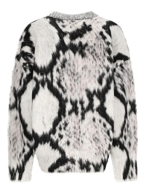 The Attico snake-print mohair sweater - Grey