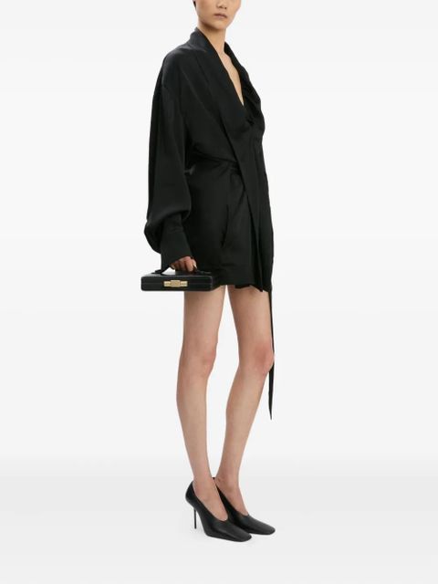Victoria Beckham wrap-design mini dress - Black