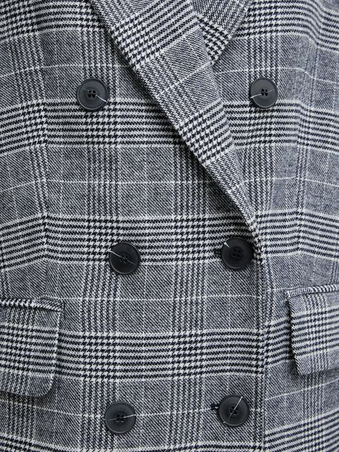 MAX&Co. marynarka z dodatkiem wełny kolor granatowy dwurzędowa wzorzysta 2526046084200