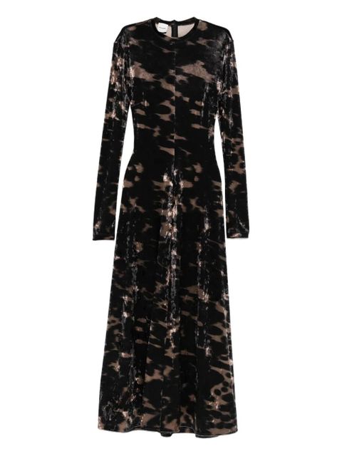 Nanushka long-sleeved tie-dye velvet dress - Brown - zdjęcie produktu nr 1