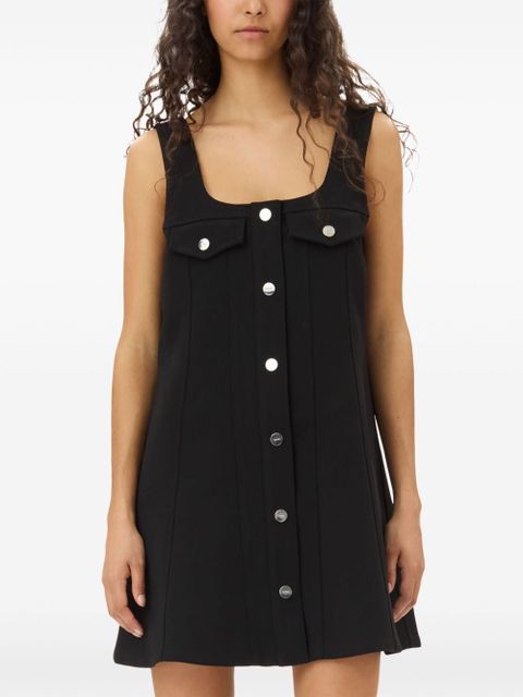 GANNI press-stud fastening mini dress - Black