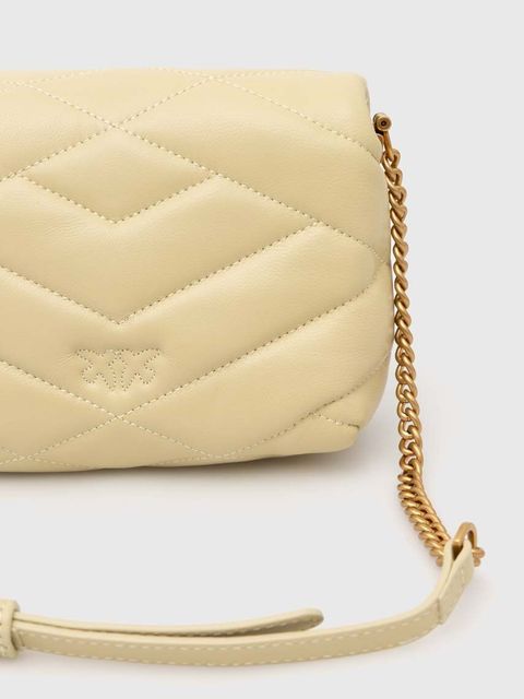 Pinko torebka skórzana kolor beżowy 101584.A1ET