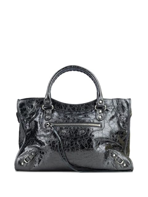 Balenciaga Le City metallic-effect top-handle small tote bag - Grey - zdjęcie produktu nr 1
