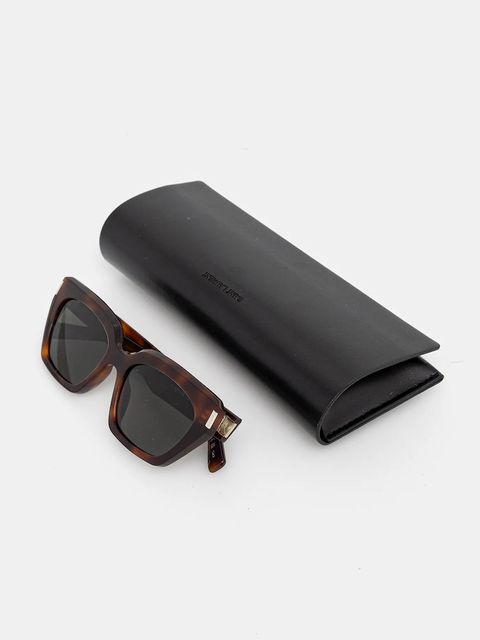 Saint Laurent okulary przeciwsłoneczne PAGE damskie kolor brązowy SL 826