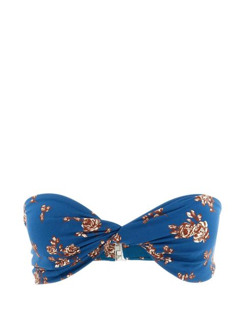 Magda Butrym floral-print twisted bikini top - Blue - zdjęcie produktu nr 1