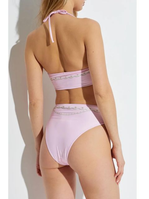 Versace graphic-print bikini top - Pink