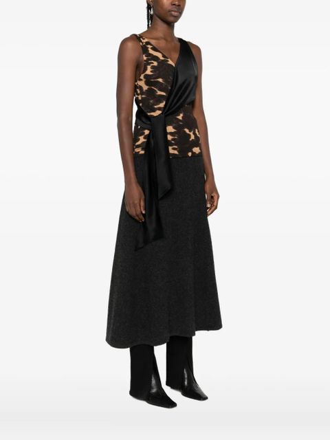 Nanushka draped print top - Brown