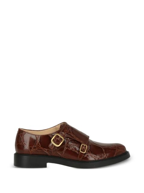 Tod's buckle embossed leather loafers - Brown - zdjęcie produktu nr 1