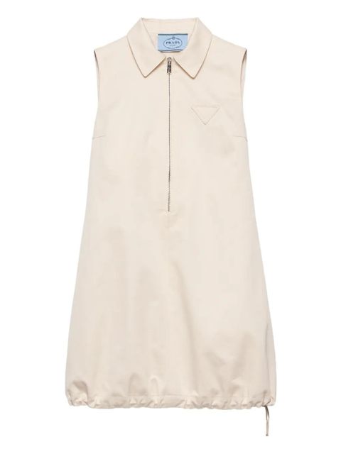 Prada half-zip drawstring-hem mini dress - Neutrals - zdjęcie produktu nr 1