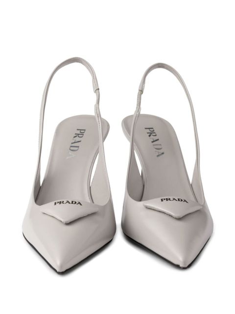 Prada 75mm triangle-logo pumps - Grey