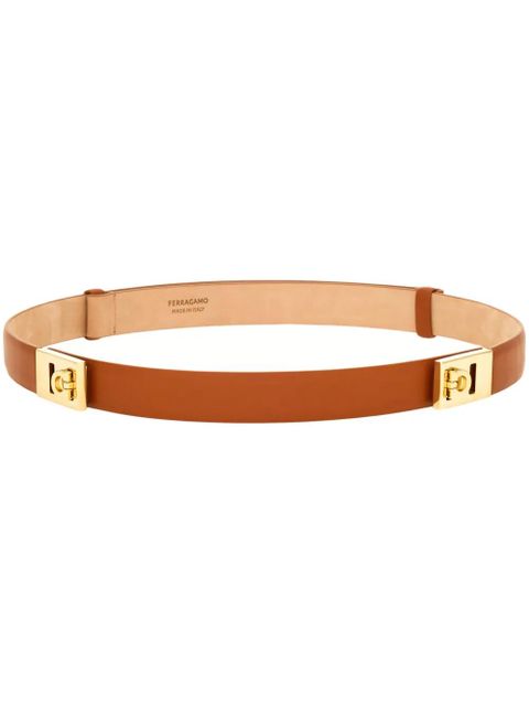 Ferragamo adjustable Hug leather belt - Brown - zdjęcie produktu nr 1