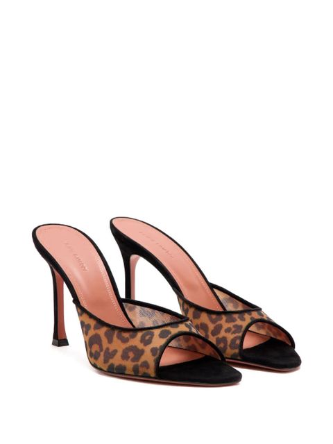 Amina Muaddi Alexa leopard-print mesh sandals - Brown - zdjęcie produktu nr 2