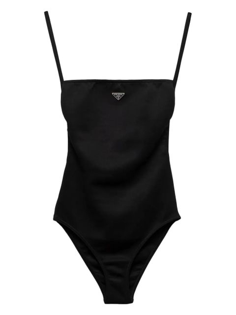Prada triangle-logo open-back swimsuit - Black - zdjęcie produktu nr 1