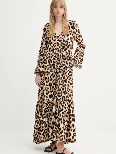 MUNTHE sukienka UBLUE kolor brązowy maxi rozkloszowana 255130625519 - zdjęcie produktu nr 1