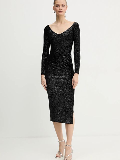 Armani Exchange sukienka kolor czarny maxi dopasowana XW000795 AF16143 - zdjęcie produktu nr 2