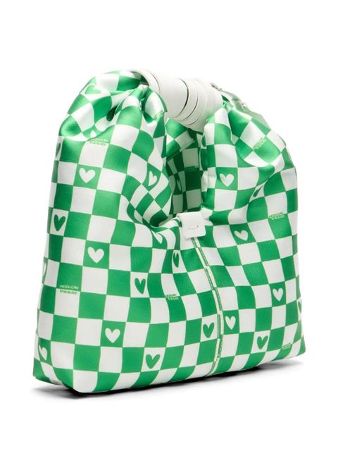 Casadei x Enriquez heart print checkerboard tote bag - Green - zdjęcie produktu nr 2
