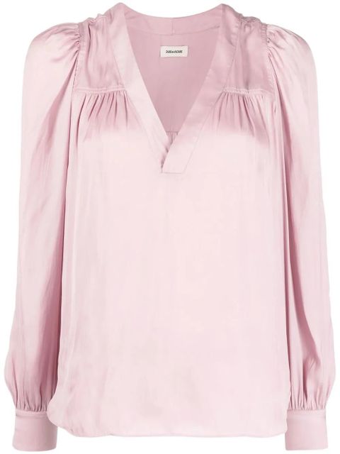 Zadig&Voltaire Telia V-neck blouse - Pink - zdjęcie produktu nr 1