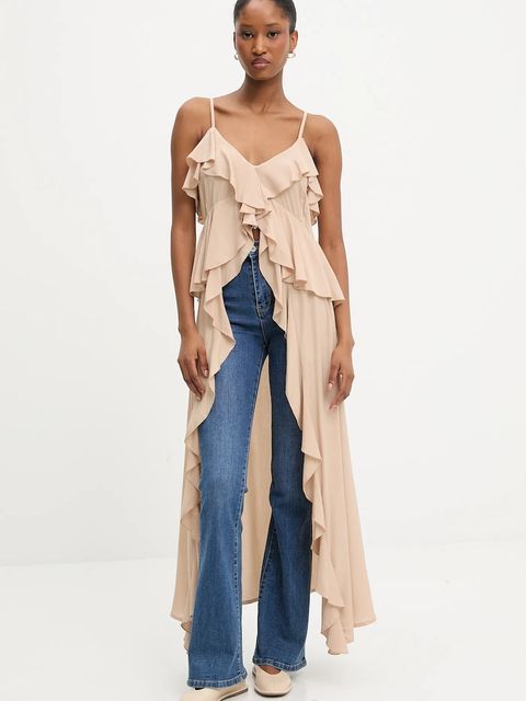 Answear.LAB top damska kolor beżowy gładka - zdjęcie produktu nr 1