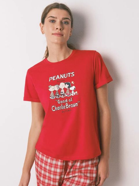 women'secret komplet piżamowy SNOOPY damska kolor czerwony 3132220 - zdjęcie produktu nr 2