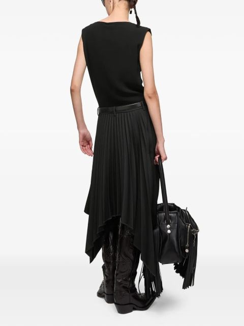 Acne Studios pleated asymmetrical-hem midi dress - Black