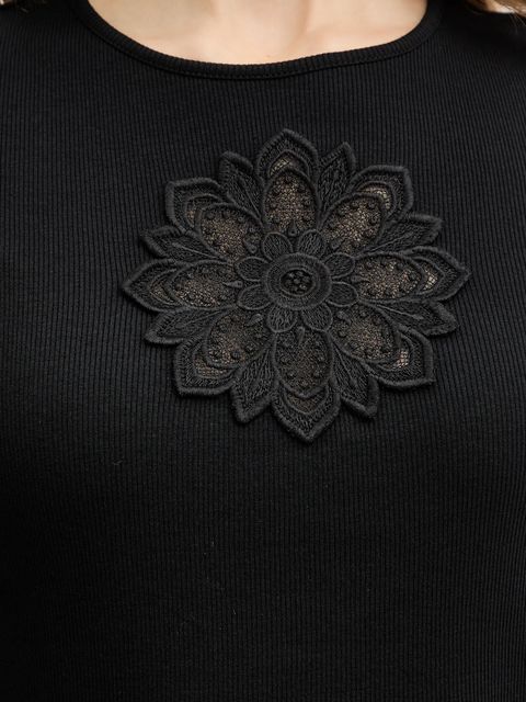 Twinset t-shirt bawełniany damski kolor czarny 261TP2091