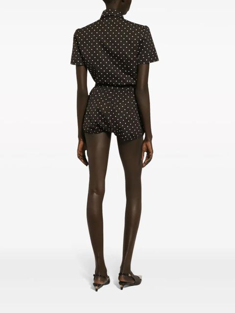 Dolce & Gabbana polka-dot cotton playsuit - Black