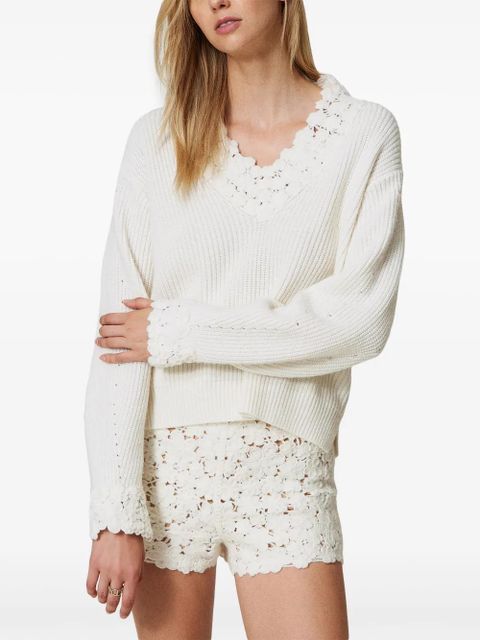 TWINSET embroidered-design jumper - White - zdjęcie produktu nr 2