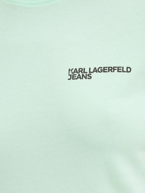Karl Lagerfeld Jeans t-shirt bawełniany damski kolor turkusowy A1W17004