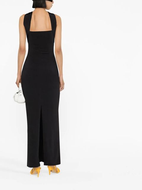 The Attico draped halterneck dress - Black