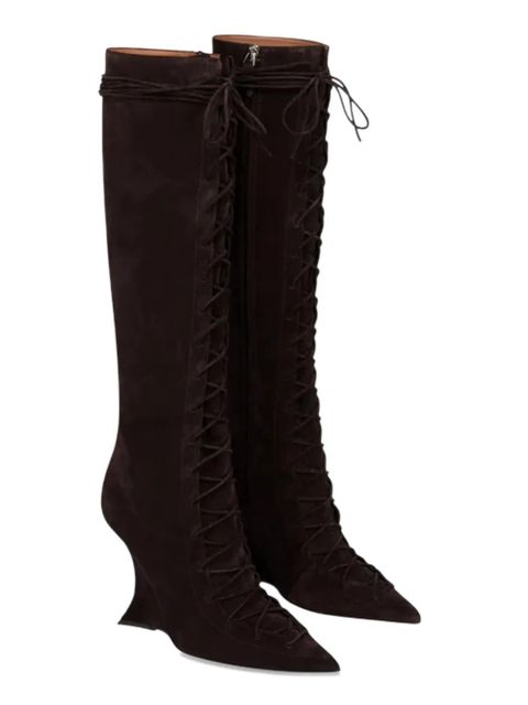 Paris Texas 105 Nina lace-up pointed boots - Brown - zdjęcie produktu nr 2