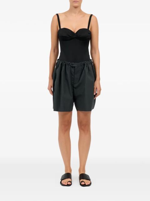 MM6 Maison Margiela frayed-detail cotton shorts - Grey - zdjęcie produktu nr 2