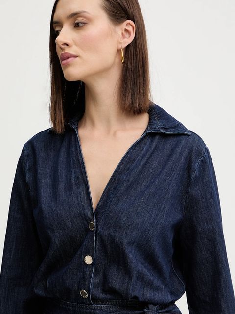 Morgan sukienka jeansowa kolor niebieski mini rozkloszowana RICK