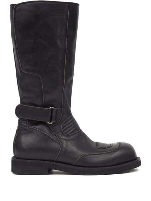 MM6 Maison Margiela leather knee-high boots - Black - zdjęcie produktu nr 1